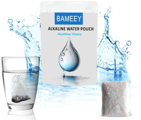 Alkaline Water Filter Pouch, Alkaline Water Pouch for Water Bottle Filter, pH Balanced and Ionised Water On-The-Go,Portable water filter Ideal for Hiking,Camping & Travelling,Hard water filter 100L