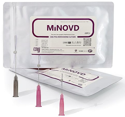 Minovd Pdo Mono Threads, 29G25 mm, 40 pezzi, fili Pdo per lifting del viso, migliora la struttura della pelle e riduce linee sottili e rughe