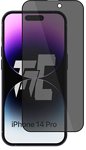 TM-Concept® Verre trempé intégral Privacy pour Apple iPhone 14 Pro - Vitre protection teintée anti-espion/confidentialité - Cadre Noir 2.5D - Résistance chocs et rayures 9H Qualité AAA+ [ 1 unité ]