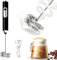 TonJin Electric Milk Frother Handheld Black USB Rechargeable Drink Mixer, Detachable Milk Frother 3 Speeds Adjustable Foam Maker for Coffee, Lattes, Matcha, Hot Chocolate