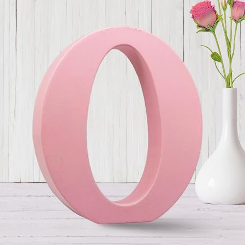 AOCEAN 15,2 cm große rosa Holzbuchstaben für die Wand, MAGA dekorative stehende Buchstaben, Scheiben, Schild für Handwerk, Weihnachtsdekoration, Zuhause, Party-Projekte (O)