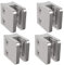 Sellon24® 4 x Edelstahl V2A Glashalter Eckig Glasklemme fuer Glas Halterung für Glas Klemmhalter Halter Wand Glasplatte Glasscheiben Befestigung Glas 30x30 mm MOD29 Glas 4-8mm 42,4/Flach
