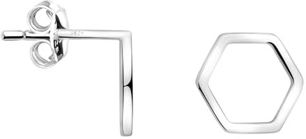 SOFIA MILANI - Damen Ohrringe 925 Silber - Sechseck Hexagon Ohrstecker - E2386