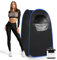 IvyBess Sauna portatile aggiornata per casa, sauna box con vapore da 2,6 L 1000 W, scatola per sauna extra large con tenda da sauna, sedia, telecomando (blu)