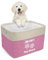 kodinsiivous Personalised Dog Toy Box, Custom Dog Toy Basket with Pet's Name, Collapsible Dog Toy Storage Box with Handles, Storage Basket for Organizing Dog Toys, Clothes and Accessories(Pink)