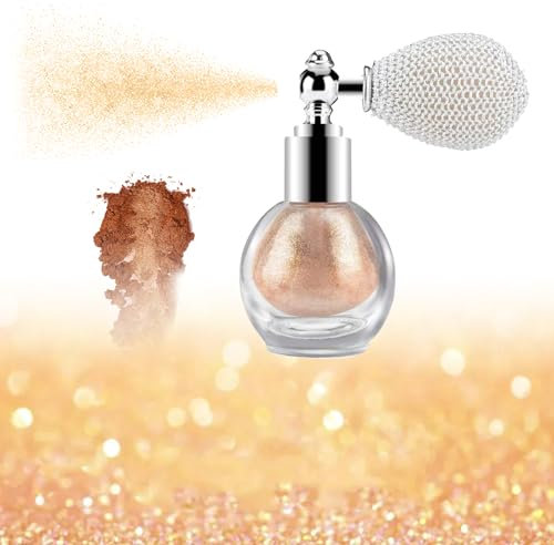 Glitzer Spray, Glitterspray für Face und Body, Glitzer Haarspray, Glitzer Haarspray Make-up, Glitzer-Spray für Haar und Körper,Highlighter Spray Pulver Glitzer-Spray,für Festival,Party,Champagner Gold