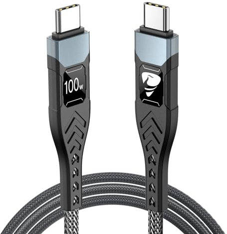 Cable USB C Vers USB C 2M,Cable USB C 100W Câble USB C Charge Rapide 5A PD3.0,Cordon USB C Tressé Pour iPhone 15/15 Plus/15 Pro/15 Pro Max/MacBook Pro/Air, Samsung Galaxy S24/S23,iPad, MacBook