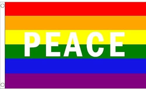 Bandiera della pace arcobaleno piccola, 90 cm x 60 cm