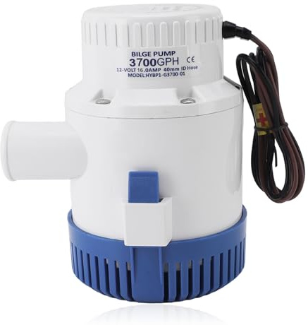 3700 GPH Bilge Pump, Boat Marine Plumbing Electric Bilge Pump Easy Install Efficient for Spa (12V)