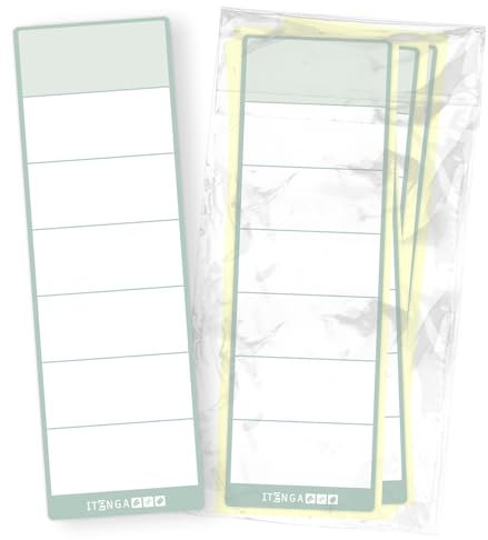 itenga 50x Ordneretiketten Ordnerrückenschild für breite Ordner I Aufkleber für Ordnerrücken selbstklebend aus Haftpapier 6x19cm (eukalyptus grün)