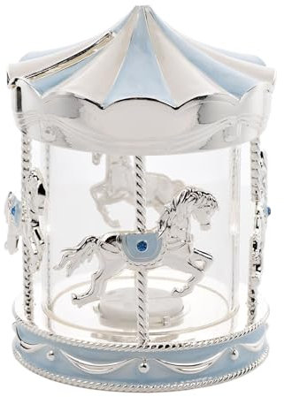 Widdop Bambino Silver Plated Carousel Money Box for Newborn, Christening, Children - Kids Money Box