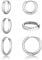 Titan Creolen Ohrringe 3er Set für Damen Herren G23 Titan Creolen Hypoallergen Klein Klappcreolen Kreolen Knorpel Helix Ohrpiercing 8/10/12mm,2mm Breite