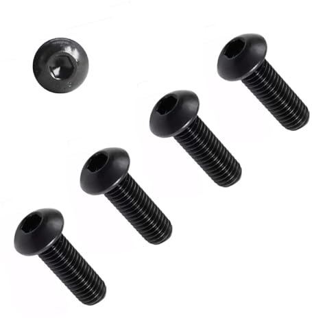 TERF® M8 X 10mm Hex Socket Cap Button Head Machine Screws Black High Tensile Grade 10.9 Machine Screw M8 (8mm) X 10mm Allen Key Hexagonal Socket Bolts - Pack of 10
