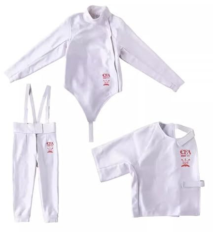 KXJPIZIYB 3-teilige Fechtbekleidung, 450N Fechtweste/-Hose/-Jacke, Fechtausrüstung, für Tägliches Training und Wettkampf, Linke Hand(56#)