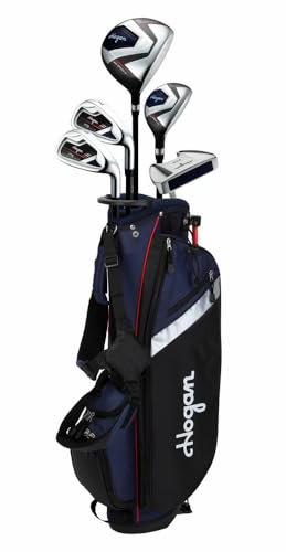 Hogan Golf FTS Junior Boys Golf Clubs Set with Bag (Navy, 9-12 Years, Left)