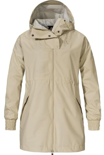 Schöffel Damen Parka Style Bohorok WMS, wasserdichter Regenparka aus recyceltem Material, atmungsaktive Allwetterjacke mit Oversize-Passform