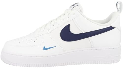 NIKE Air Force 1 '07, Sneaker Hombre, White Deep Royal Blue Lt Photo Blue, 45 EU