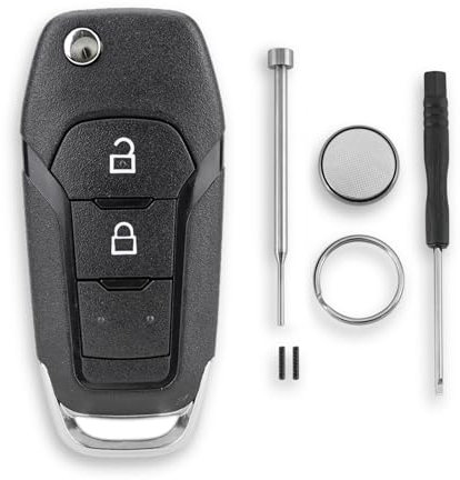 For Ford Ranger Key Case T6 KA EcoSport Fiesta Ford Key Fob 2 Buttons Car Key Fob Case Shell Battery CR2032 Pin Removal Tool