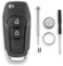 Coque de rechange pour clé de voiture 2 boutons pour Ford Ranger T6 KA+ EcoSport Fiesta + tournevis + porte-clés + outil de retrait de broche + batterie CR2032