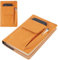 CRASPIRE Orange Buchdeckel PU Leder wasserdichte Buchhülle wiederverwendbare Buchschutz für Taschenbücher Notebook Wraps mit Stifttaschen für Buchliebhaber Klassenkameraden Geschenke 6.1×8.54 Zoll
