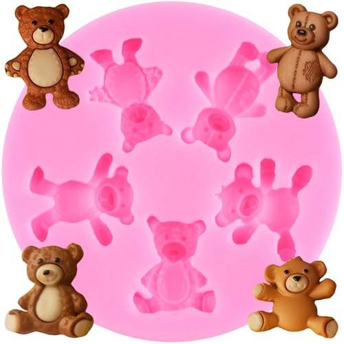 XMOLDNMS Bär Silikon Fondant Form Bär Süßigkeiten Schokolade Formen Für Baby-Dusche Kuchen dekorieren Cupcake Topper Gummipaste Polymer Clay