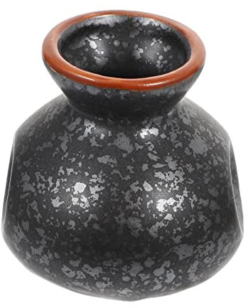 Cabilock Trockeneis Bodenvase Kaminsims- zarte Blumenvase Chinoiserie- Blumendekor künstliche blüten Artificial Retro-Pflanzenvase getrocknete Blumenvase Keramik Black