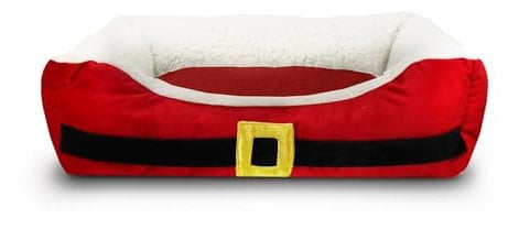 Record - Warmes und weiches Hunde- und Katzenbett. Weihnachtliches Thema Hunde- und Katzenbett. Bequemes und dekoratives Bett für zu Hause | 60 x 45 x 15h cm