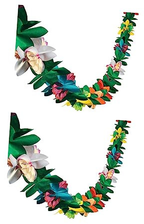 WESIEVYA 2stücke Hawaii Blumenbanner Lustige Farbenfrohe Papierblumen Für Sommerparty Strandfest Und Abschlussfeier Für Tropische Mottopartys Und Festliche Dekorationen
