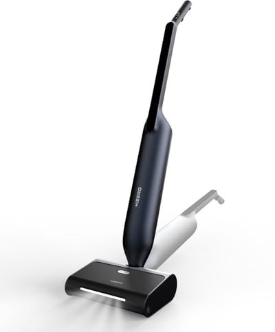 HIZERO F600 Hard Floor Cleaner Machine, Cordless Wet Dry Mop with Headlight | Self-Cleaning Roller & Triple Separation, 60Min Runtime, Wet Dry Sweeping Mopping All-in-One for Wood Tile & Pet Homes