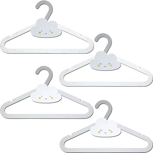Dalber Kinder-Kleiderbügel Wolke, Grau | 8 Stück (2 Modelle) – 31 cm – lustiges, sicheres Design für Babys und Kinder – ideal für den Schrank.