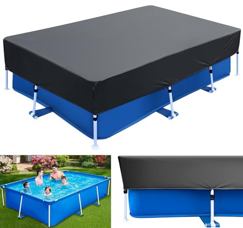 Bâche de piscine rectangulaire - 2 x 3 m - 300 x 200 cm - Kit facile - Anti-poussière - Pour cadre rectangulaire