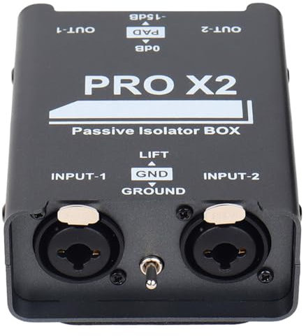 NISHZHU Isolateur Audio 2 Voies, Éliminateur de Courant Audio, XLR 6.5, Isolateur Permalloy, Mixeur de Diffusion en Direct
