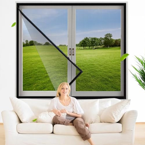 Rete Zanzariera Trasparente 90x195cm Nero Tenda Per Porta Finestra Roulotte