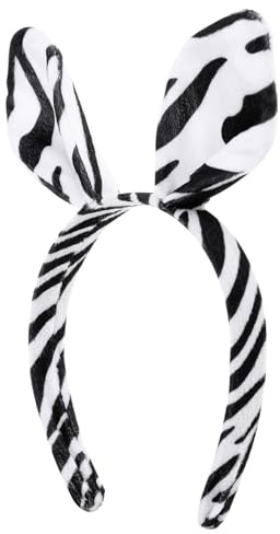 Veemoon Zebra Haarreif mit Ohren Weiches Kunststoff Stirnband Damen Party Cosplay Halloween Accessoire