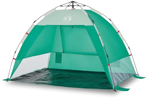 HOMELEN Strandzelt Strandmuschel Schnellaufbau Meergrün Wasserdicht 190T Polyester 216x152x148cm 2.1kg 2-Personen Zelt für Strandurlaub Camping Familienausflug