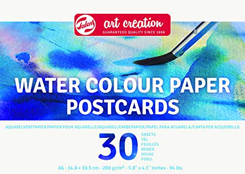 Talens Art Creation - Aquarell Postkarten Papierblock A6 10.5x14.8 cm - 200g 30 Blatt - Leim gebunden - Künstlerqualität