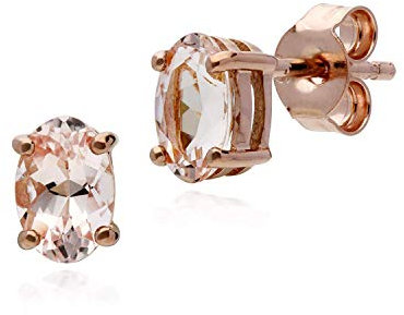 Gemondo Morganite Earring, 9ct Rose Gold 0.81ct Morganite Stud Earrings
