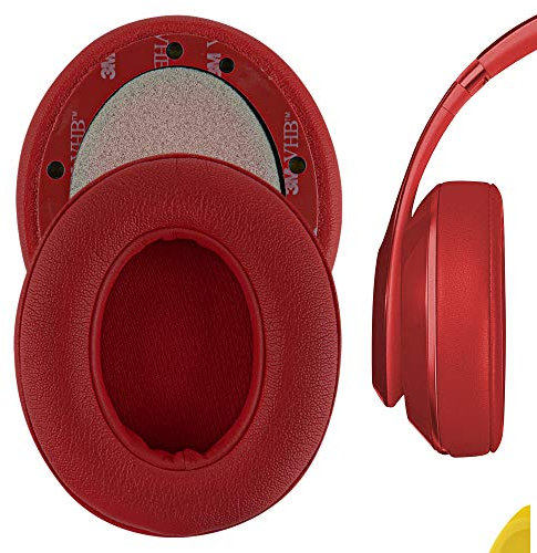 Geekria QuickFit Ersatz-Ohrpolster für Beats Studio 3 kabellose Kopfhörer, Ohrpolster, Reparaturteile, Rot