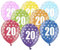 10 kunterbunte Luftballons 20. Geburtstag Ballon 20 Made in EU Metallic 30cm Deko 20 Geburtstag Männer Frauen 20 Jahre Jubiläum Ballons Zahl 20