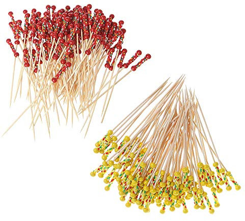 200 Palitos Cócteles Mezclador Cóctel Bambú Frutas para Barbacoa Fiesta, San valentín Boda Fiesta Coctelería Pinchos Boda Fiesta