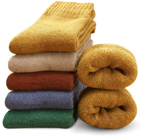 MOSOTECH Calze Donna Invernali Termiche, Calzini Donna Vintage di Calda, Colorate Spesse Traspiranti, Taglia Unica 35-42