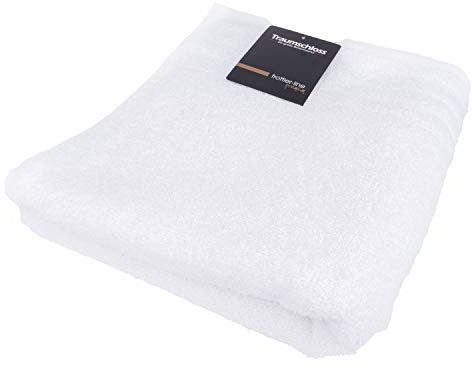 Traumschloss Frottier-Line Premium hautsympathisches Badetuch aus Baumwolle, Farbe:weiß, Größe:100x150