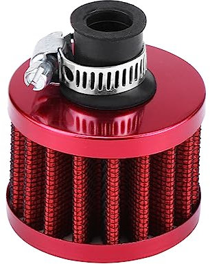 filtro vapori olio-Duokon Filtro di aspirazione dell'aria universale 13mm, kit filtro di aspirazione aria fredda per auto Sfiato del coperchio dello sfiato del basamento(rosso)