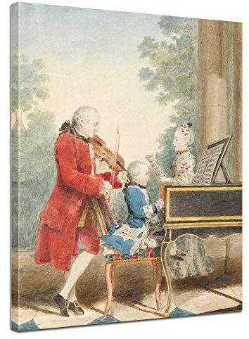 Kunstdruck Poster - Mozart Familienportrait 20x30 cm ca. A4 - Berühmtheiten & Zeitgeschichte Bild ohne Rahmen