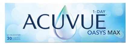 ACUVUE OASYS MAX 1-Day Tageskontaktlinsen – Helfen dabei, das Gefühl von müden & trockenen Augen zu reduzieren – 30 Tageskontaktlinsen mit -6.00 dpt und BC 8.5 – UV Schutz & angenehmes Tragegefühl