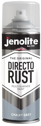 JENOLITE Directorust Sprühfarbe mit Kreide-Finish | GRAU | 400ml | Sprühfarbe mit Kreideoptik für verschiedene Oberflächen | Für Innen- & Außenbereich | PANTONE 7544U