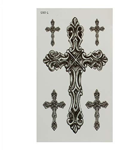 1 x Petruskreuz Tattoo - Fünf Kreuze in schwarz - Temporary Body Tattoo - T065 (1)