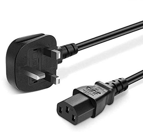 BABZTECH 3 pin Mains Power Lead (IEC320C13 to BS1363/A), 3 Metre Long UK Plug Kettle Lead Power Cord for Samsung, Dell, Sony, HP, LED LCD Smart TV Monitor - Black