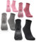 Occulto Damen Stoppersocken 80% Baumwolle 2-4 Paar (Modell: Madeleine) 4 Paar|Schwarz,Grau,Pink,Rot 35-38