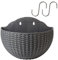 SJDWDX Hängender Pflanztopf mit Drainage, 25,9 cm, hängende Blumentöpfe, Blumentopf, halbrunde Form, Kunststoff, Pflanzenhänger mit 2 Haken, für Garten, Veranda, Dekoration